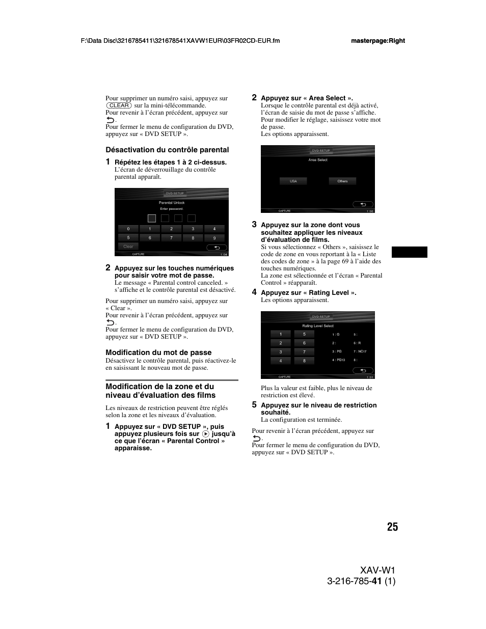 À 25 | Sony XAV-W1 User Manual | Page 159 / 344