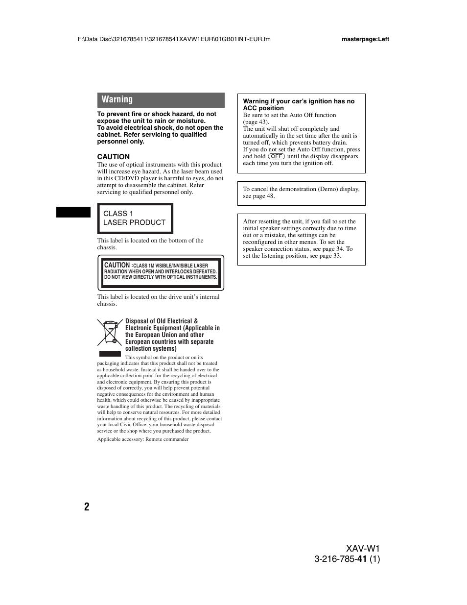 Sony XAV-W1 User Manual | Page 2 / 344