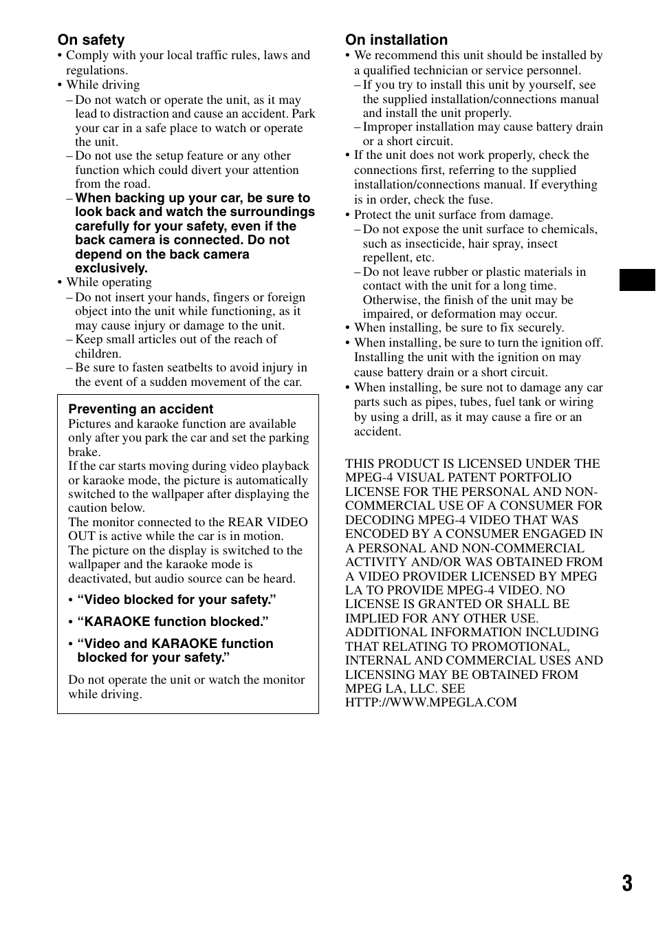 Sony XAV-W1 User Manual | Page 3 / 344