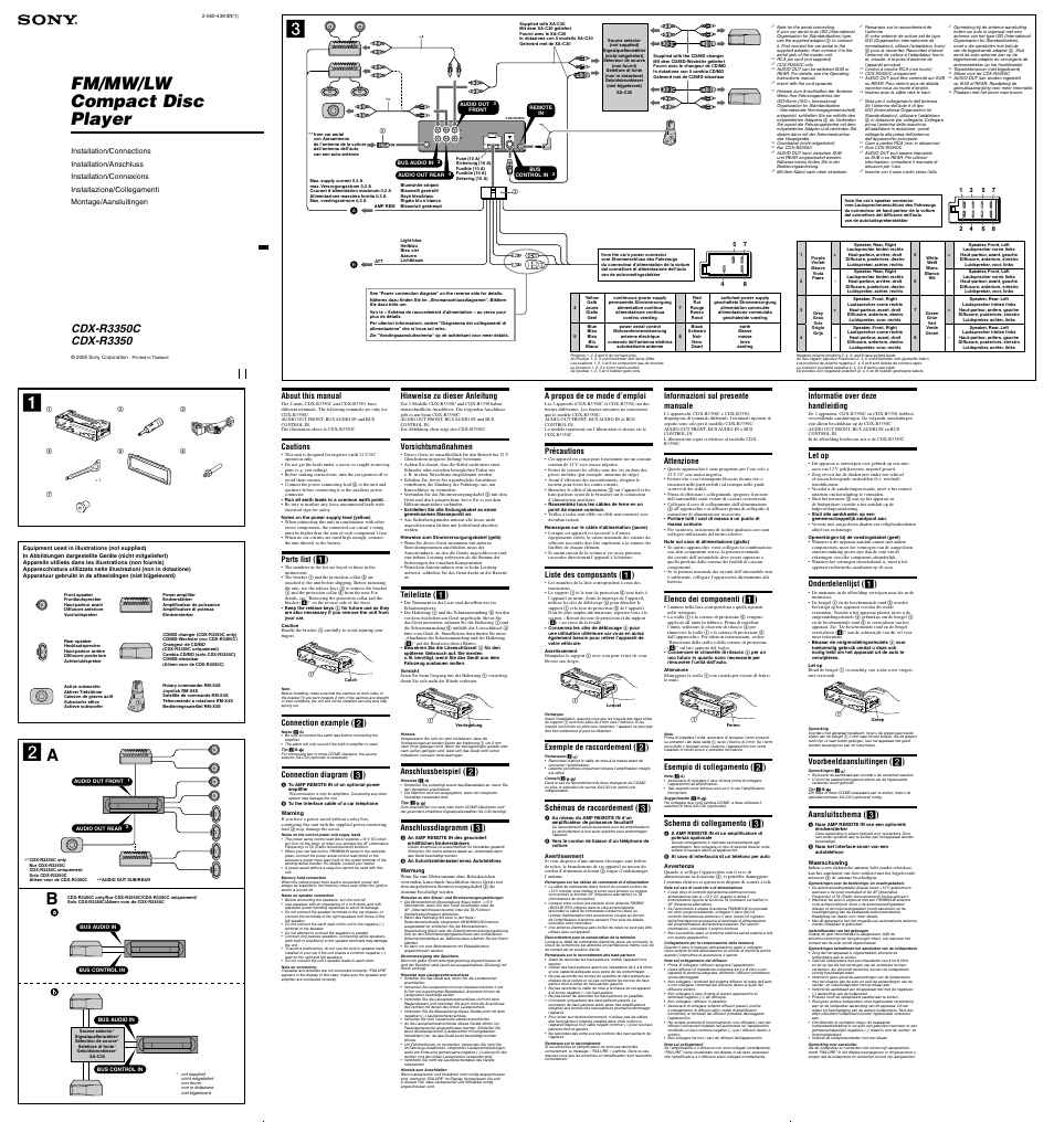 Sony CDX-R3350C User Manual | 2 pages