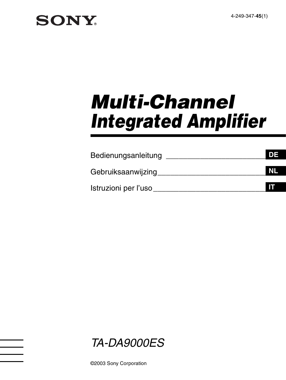 Sony TA-DA9000ES User Manual | 188 pages