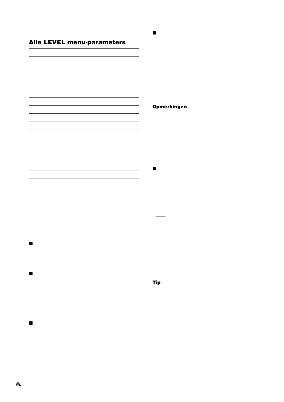 Alle level menu-parameters | Sony TA-DA9000ES User Manual | Page 108 / 188