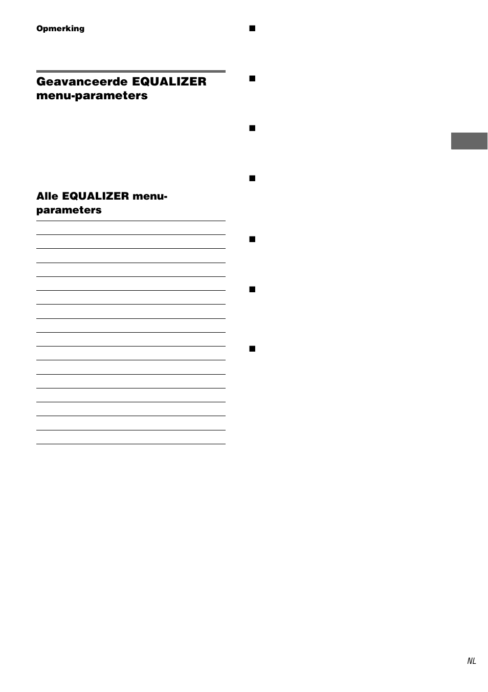 Geavanceerde equalizer menu-parameters | Sony TA-DA9000ES User Manual | Page 109 / 188