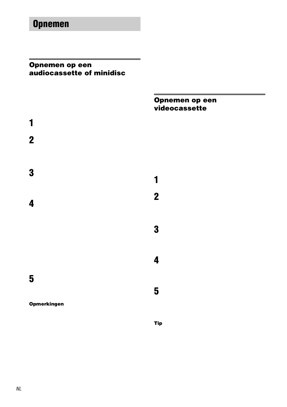 Opnemen | Sony TA-DA9000ES User Manual | Page 114 / 188