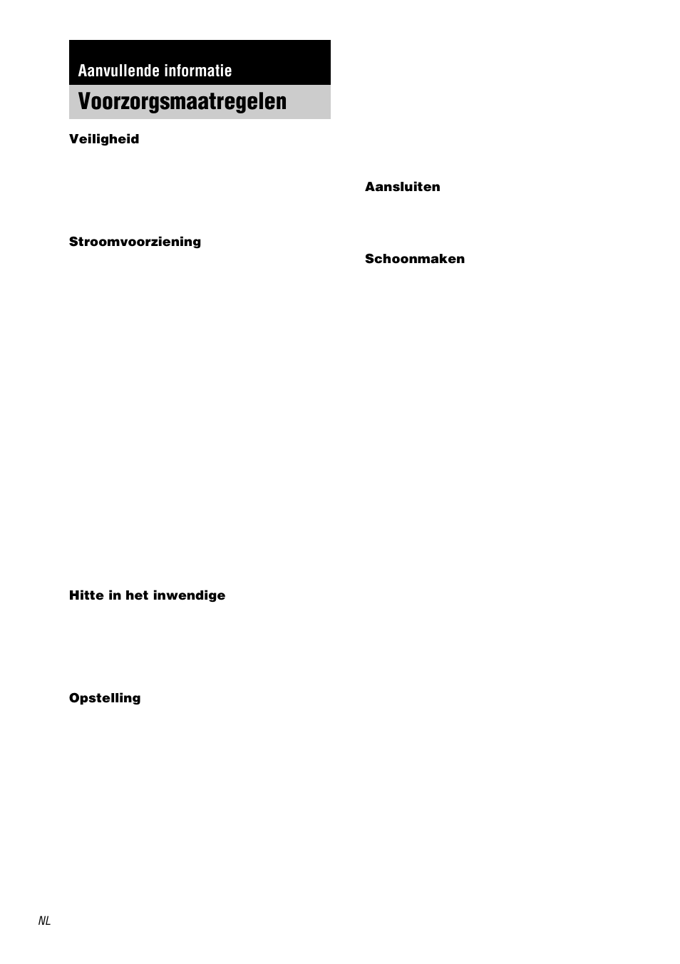 Aanvullende informatie, Voorzorgsmaatregelen | Sony TA-DA9000ES User Manual | Page 118 / 188