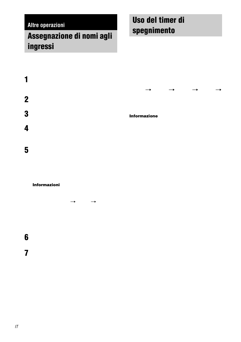Altre operazioni, Assegnazione di nomi agli ingressi, Uso del timer di spegnimento | Sony TA-DA9000ES User Manual | Page 172 / 188