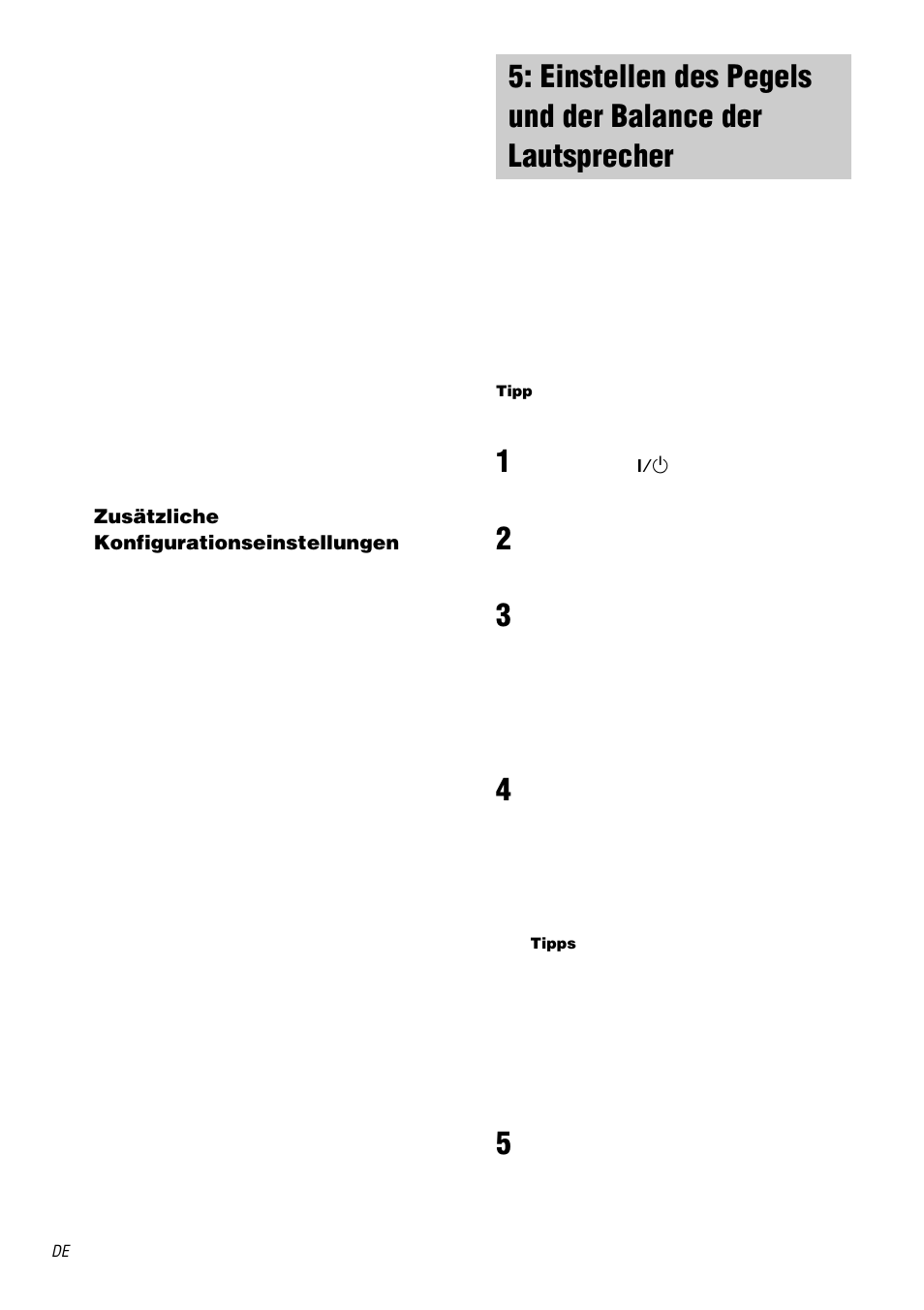 Test tone, Einstellen des pegels und der balance, Der lautsprecher — test tone | Sony TA-DA9000ES User Manual | Page 22 / 188