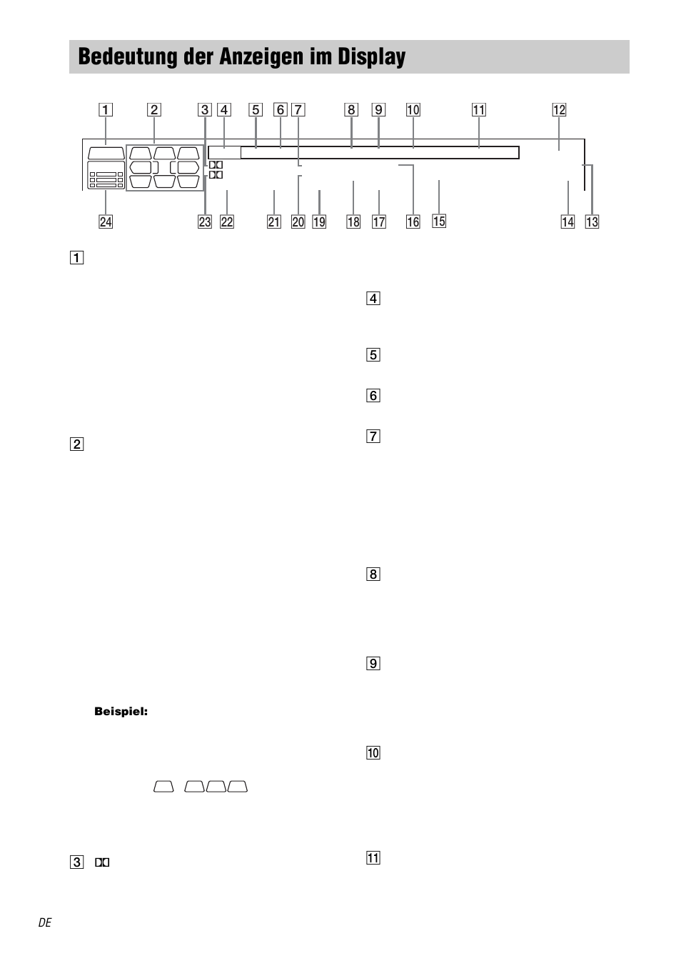 Bedeutung der anzeigen im display | Sony TA-DA9000ES User Manual | Page 26 / 188