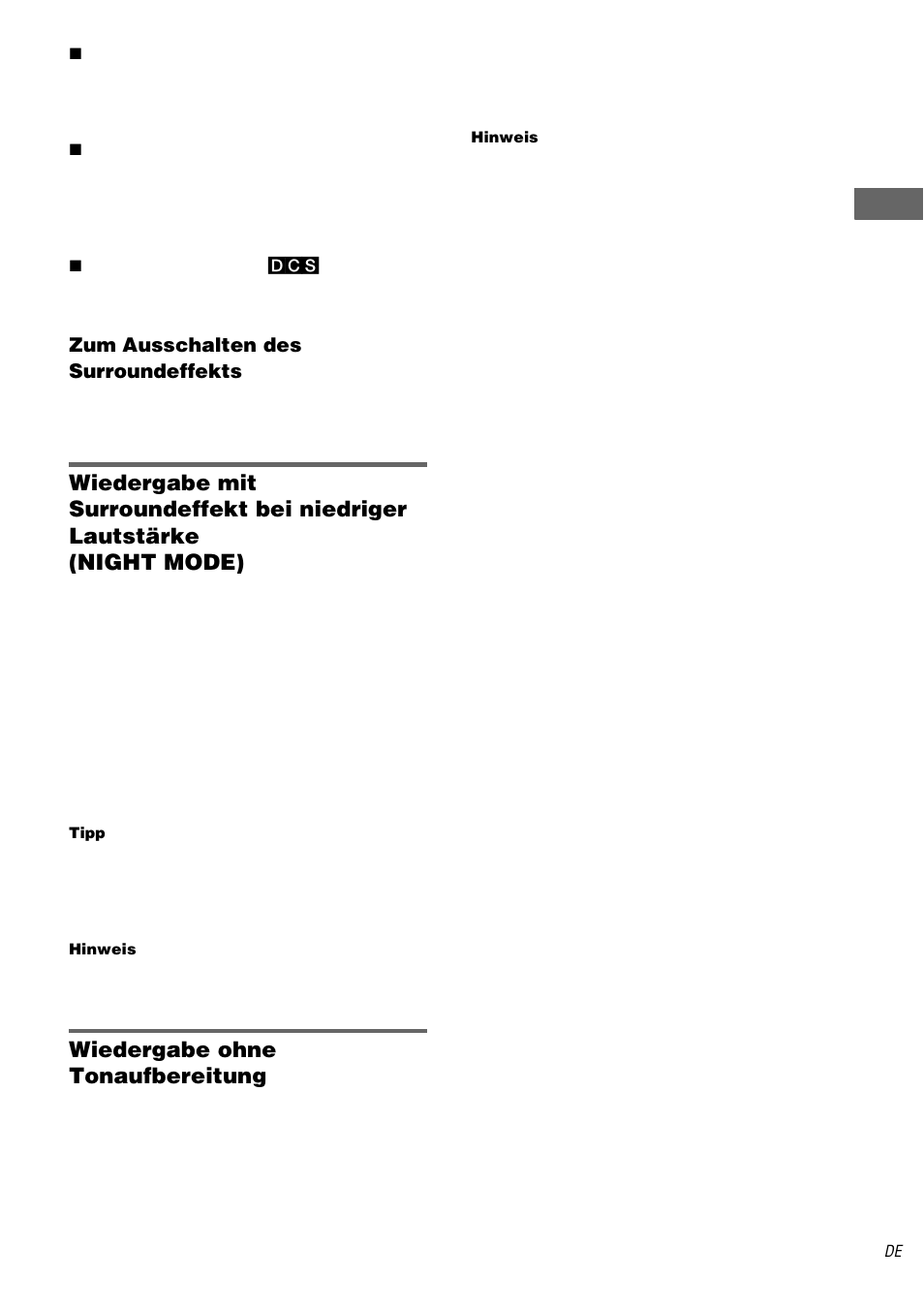 Wiedergabe ohne tonaufbereitung | Sony TA-DA9000ES User Manual | Page 31 / 188