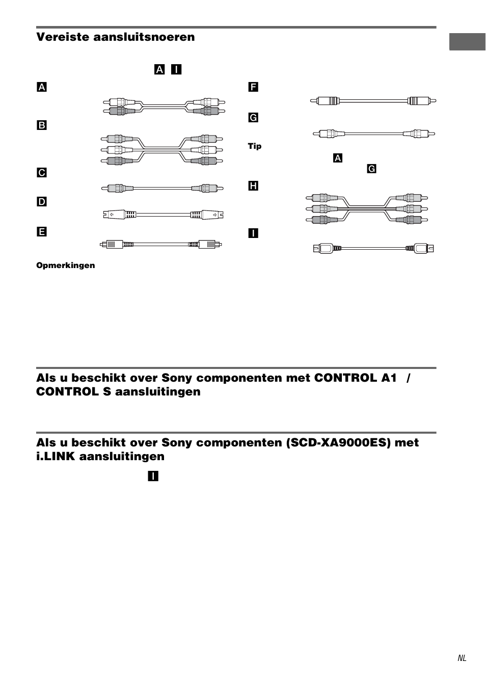 Vereiste aansluitsnoeren | Sony TA-DA9000ES User Manual | Page 67 / 188