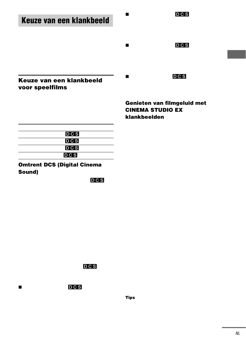 Keuze van een klankbeeld, Keuze van een klankbeeld voor speelfilms | Sony TA-DA9000ES User Manual | Page 93 / 188