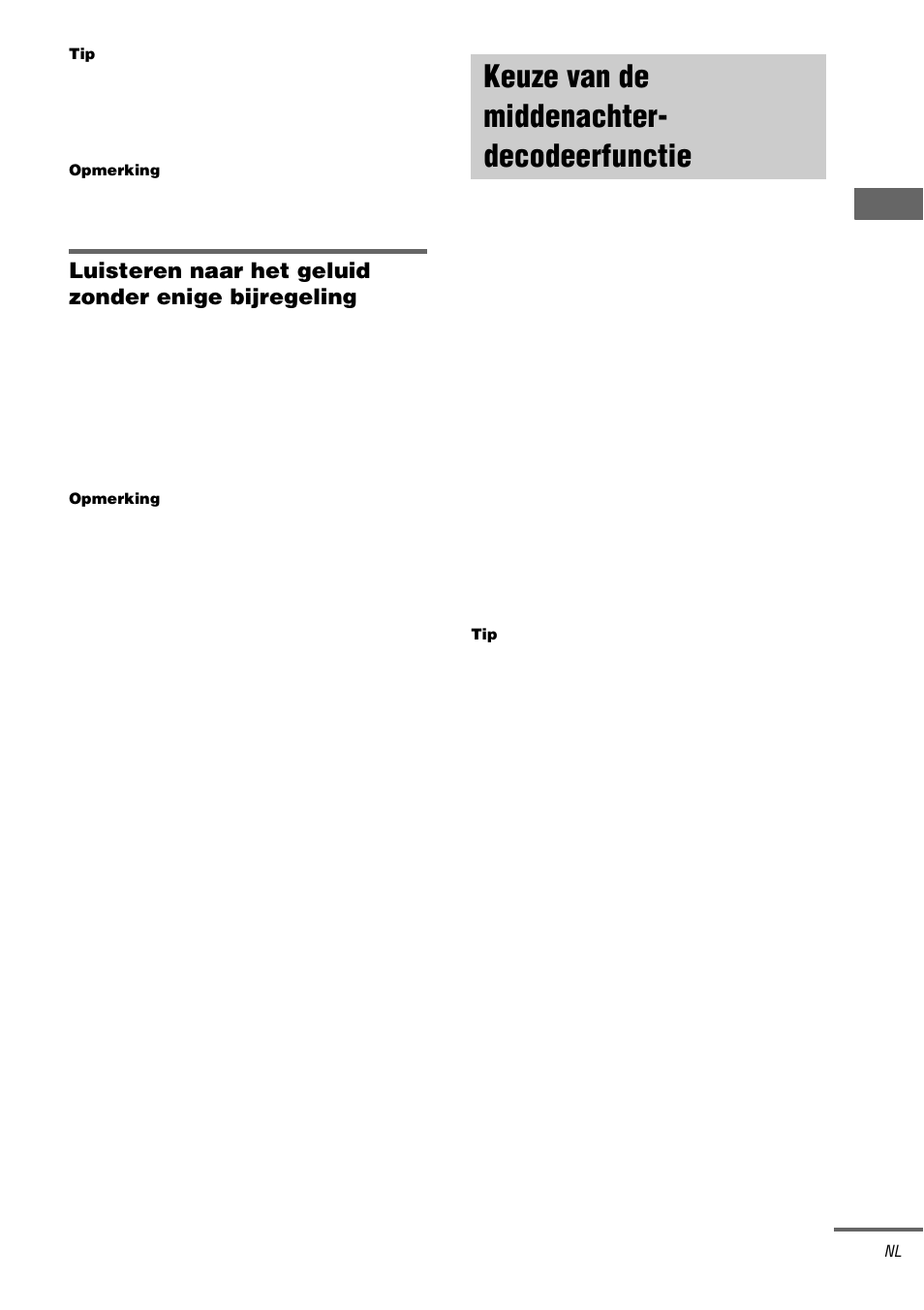 Keuze van de middenachter- decodeerfunctie, Surr back decoding, Keuze van de middenachter | Decodeerfunctie — surr back decoding | Sony TA-DA9000ES User Manual | Page 95 / 188