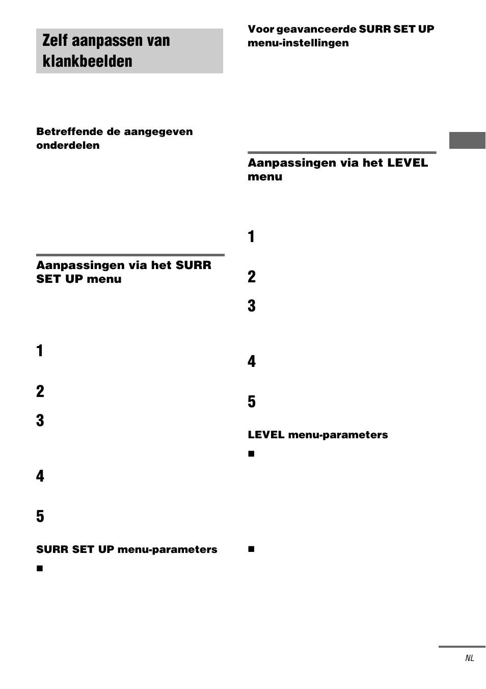 Zelf aanpassen van klankbeelden | Sony TA-DA9000ES User Manual | Page 99 / 188