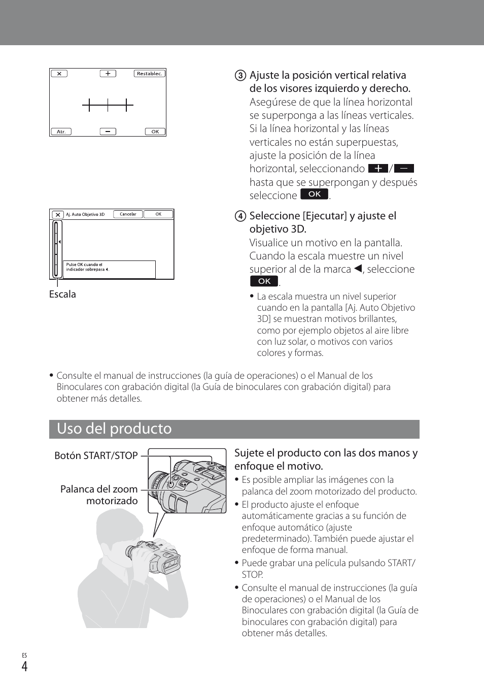 Uso del producto | Sony DEV-3 User Manual | Page 16 / 88