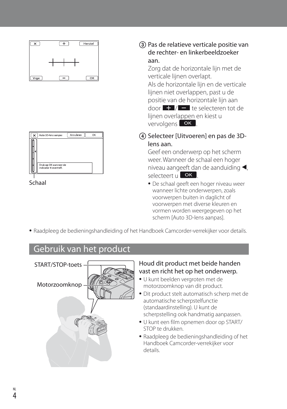 Gebruik van het product | Sony DEV-3 User Manual | Page 24 / 88