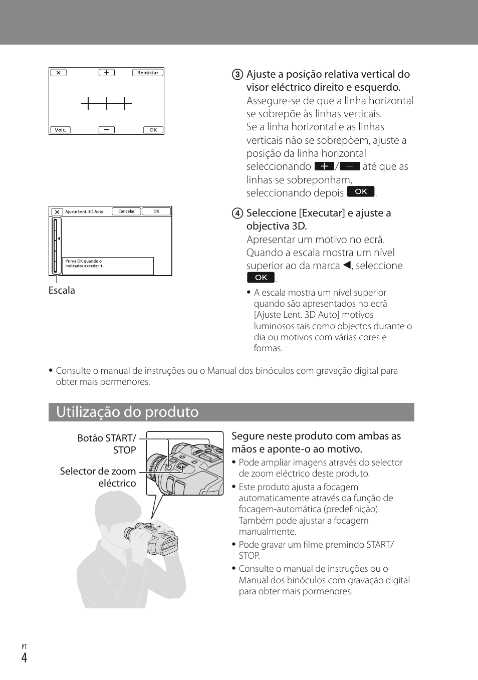 Utilização do produto | Sony DEV-3 User Manual | Page 28 / 88