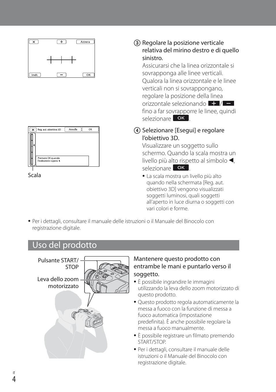 Uso del prodotto | Sony DEV-3 User Manual | Page 32 / 88