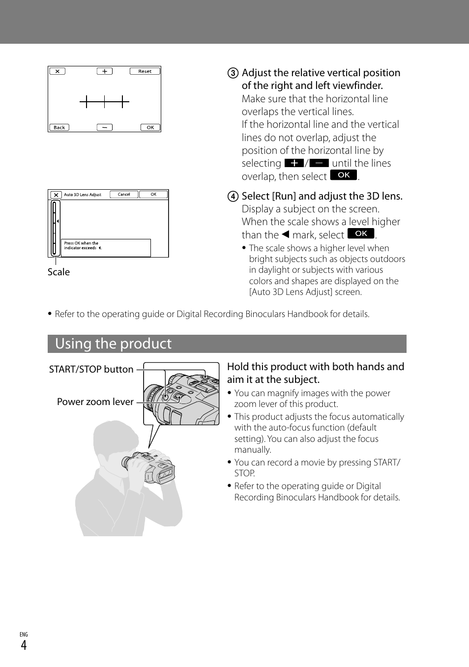 Using the product | Sony DEV-3 User Manual | Page 8 / 88