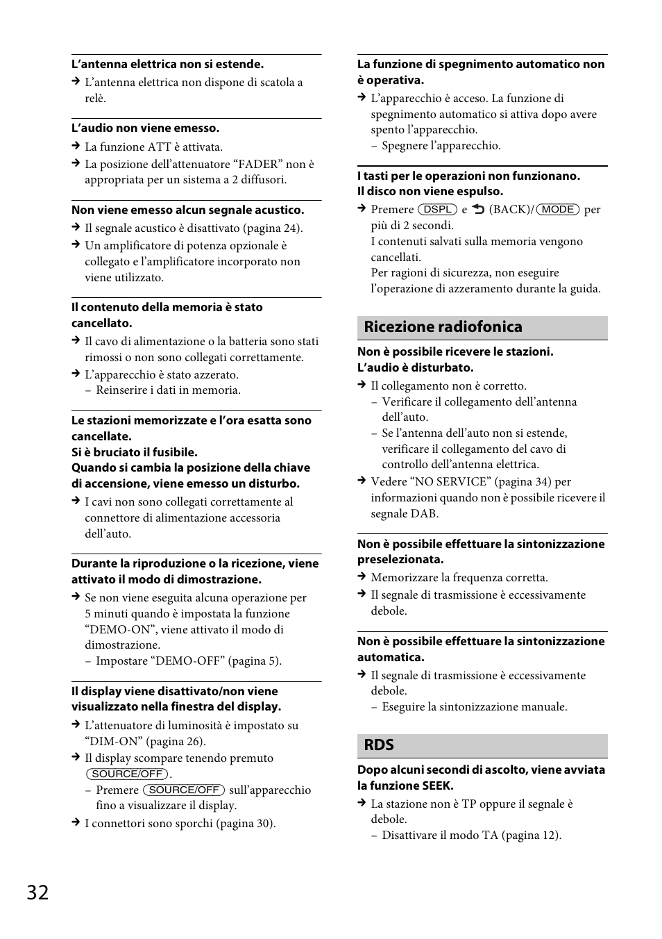 Ricezione radiofonica | Sony CDX-DAB500U User Manual | Page 130 / 168