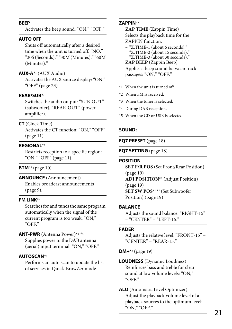 Sony CDX-DAB500U User Manual | Page 21 / 168
