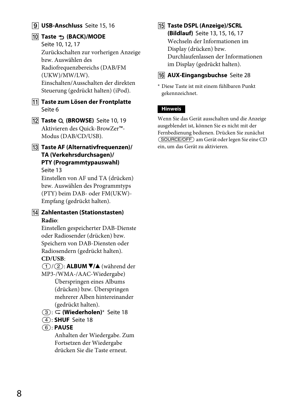 Sony CDX-DAB500U User Manual | Page 36 / 168