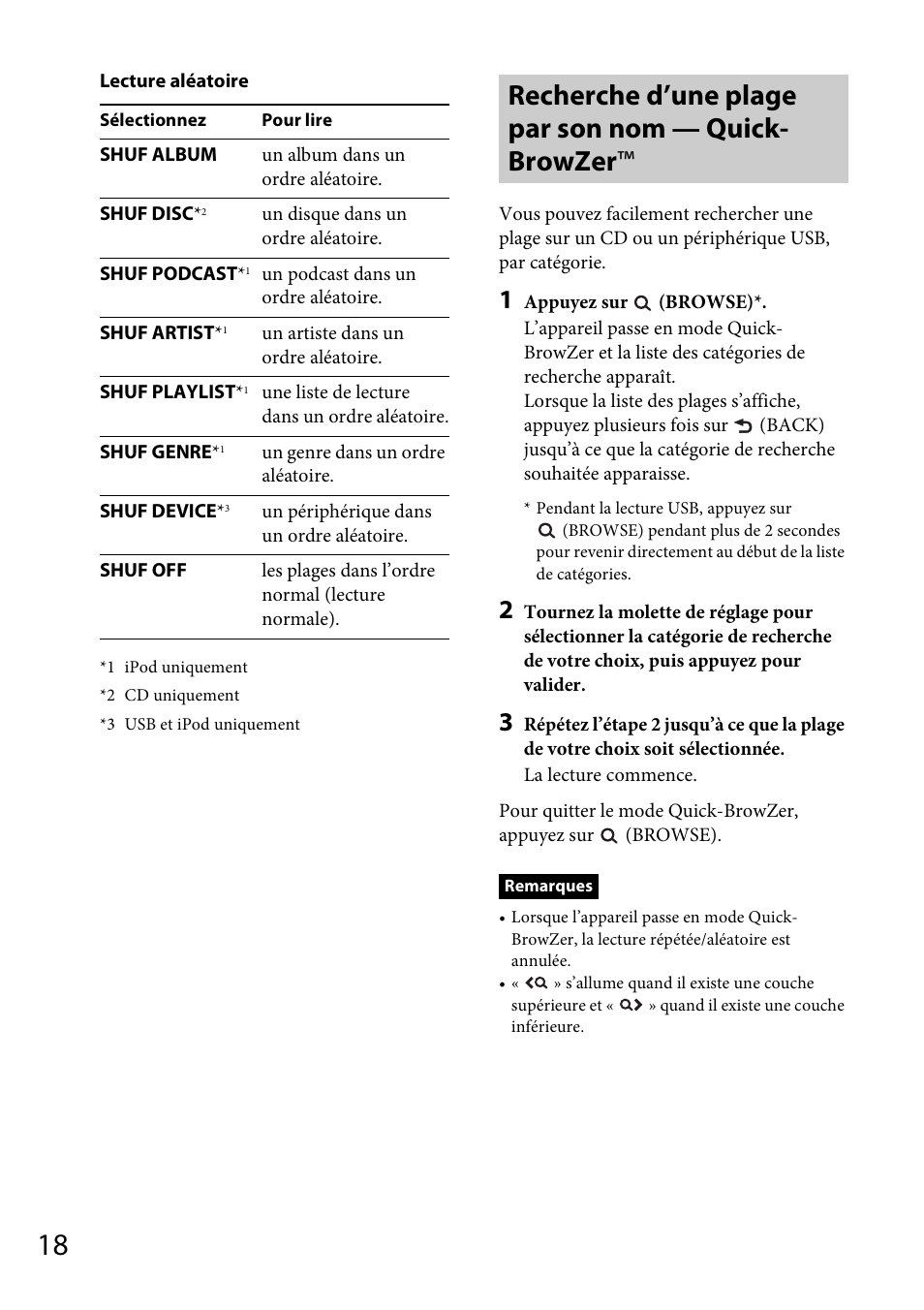 Recherche d’une plage par son nom — quick-browzer, Recherche d’une plage par son nom — quick- browzer | Sony CDX-DAB500U User Manual | Page 82 / 168