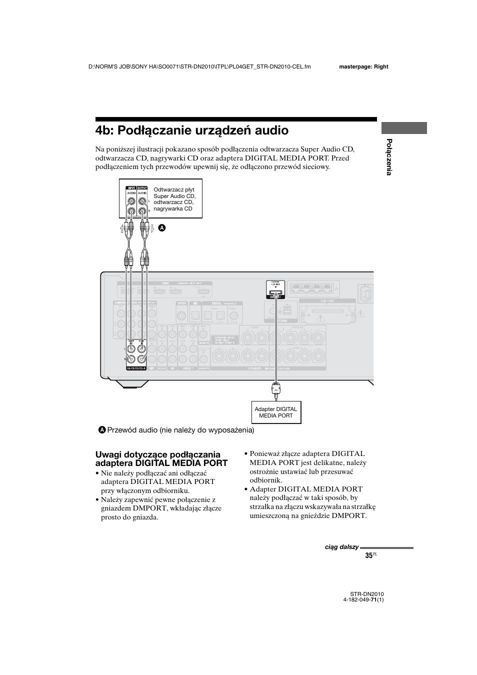 4b: podłączanie urządzeń audio | Sony STR-DN2010 User Manual | Page 193 / 328