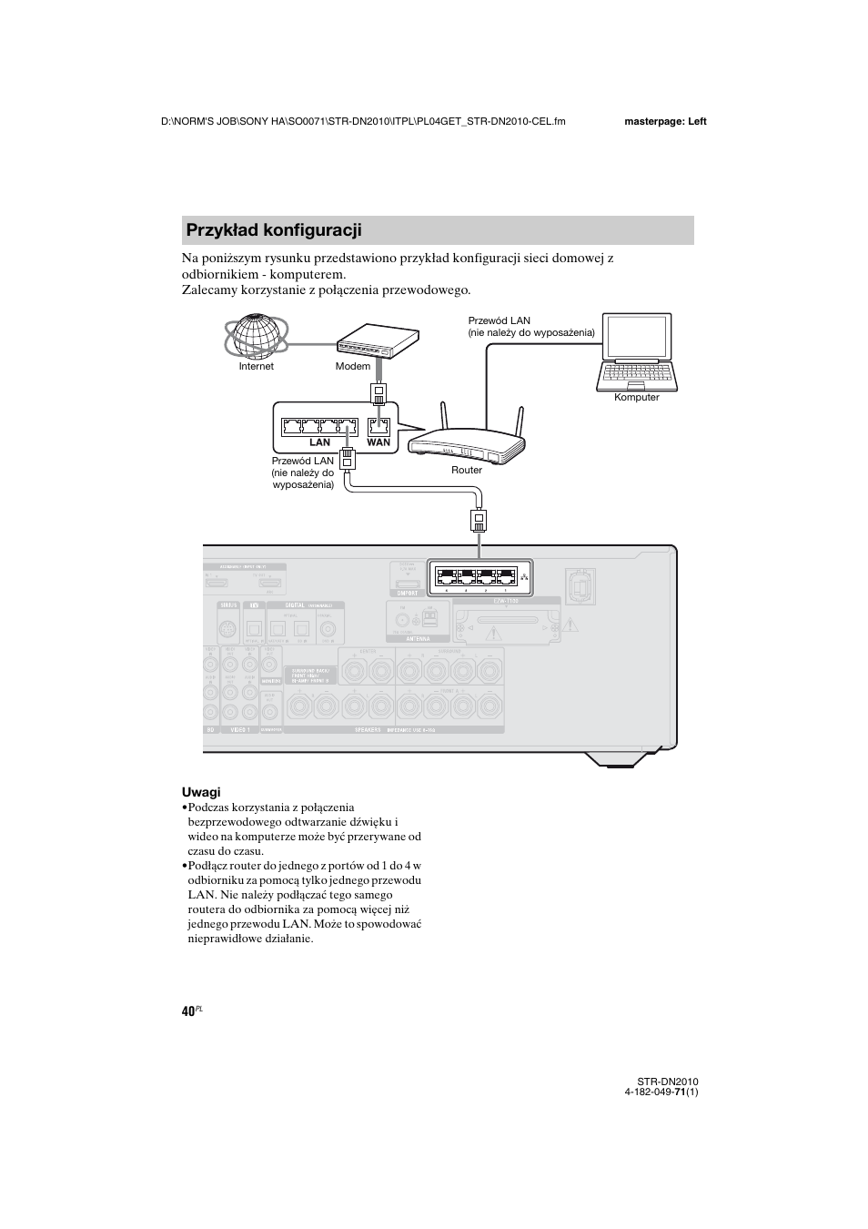 Przykład konfiguracji | Sony STR-DN2010 User Manual | Page 198 / 328