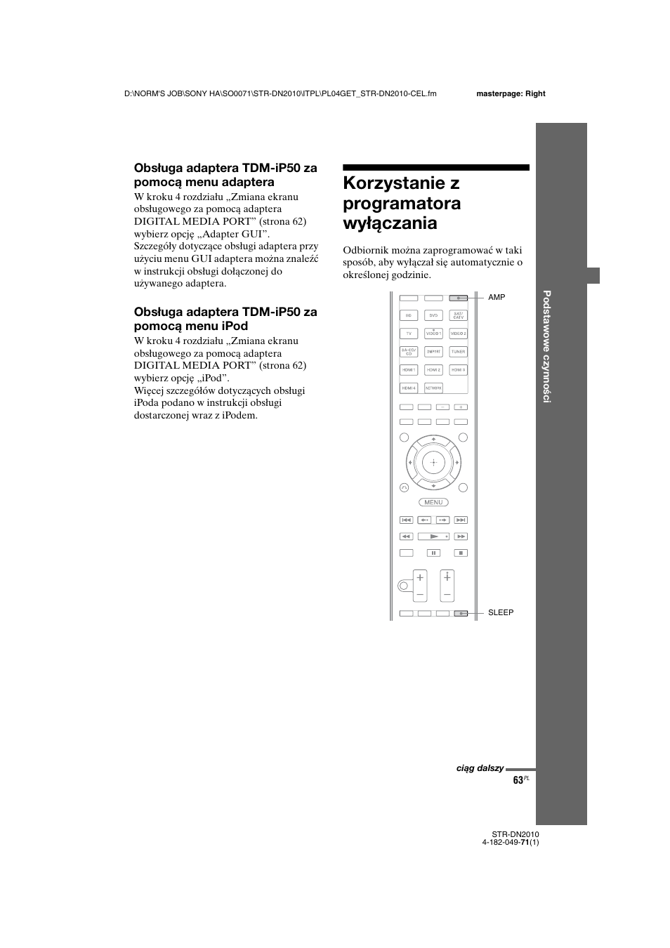 Korzystanie z programatora wyłączania, Korzystanie z programatora, Wyłączania | Sony STR-DN2010 User Manual | Page 221 / 328