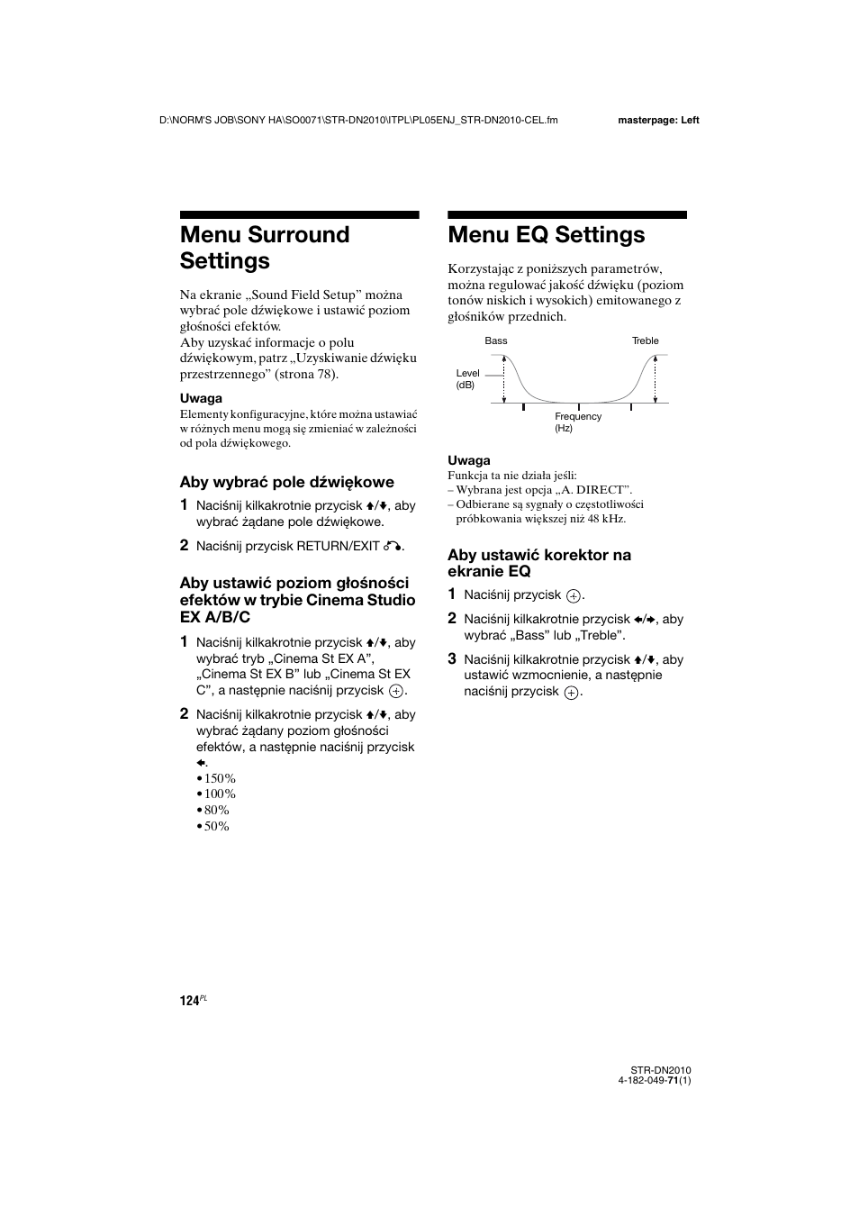 Menu surround settings, Menu eq settings, Menu surround settings menu eq settings | Sony STR-DN2010 User Manual | Page 282 / 328