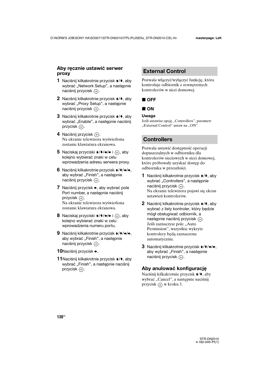 External control controllers | Sony STR-DN2010 User Manual | Page 288 / 328