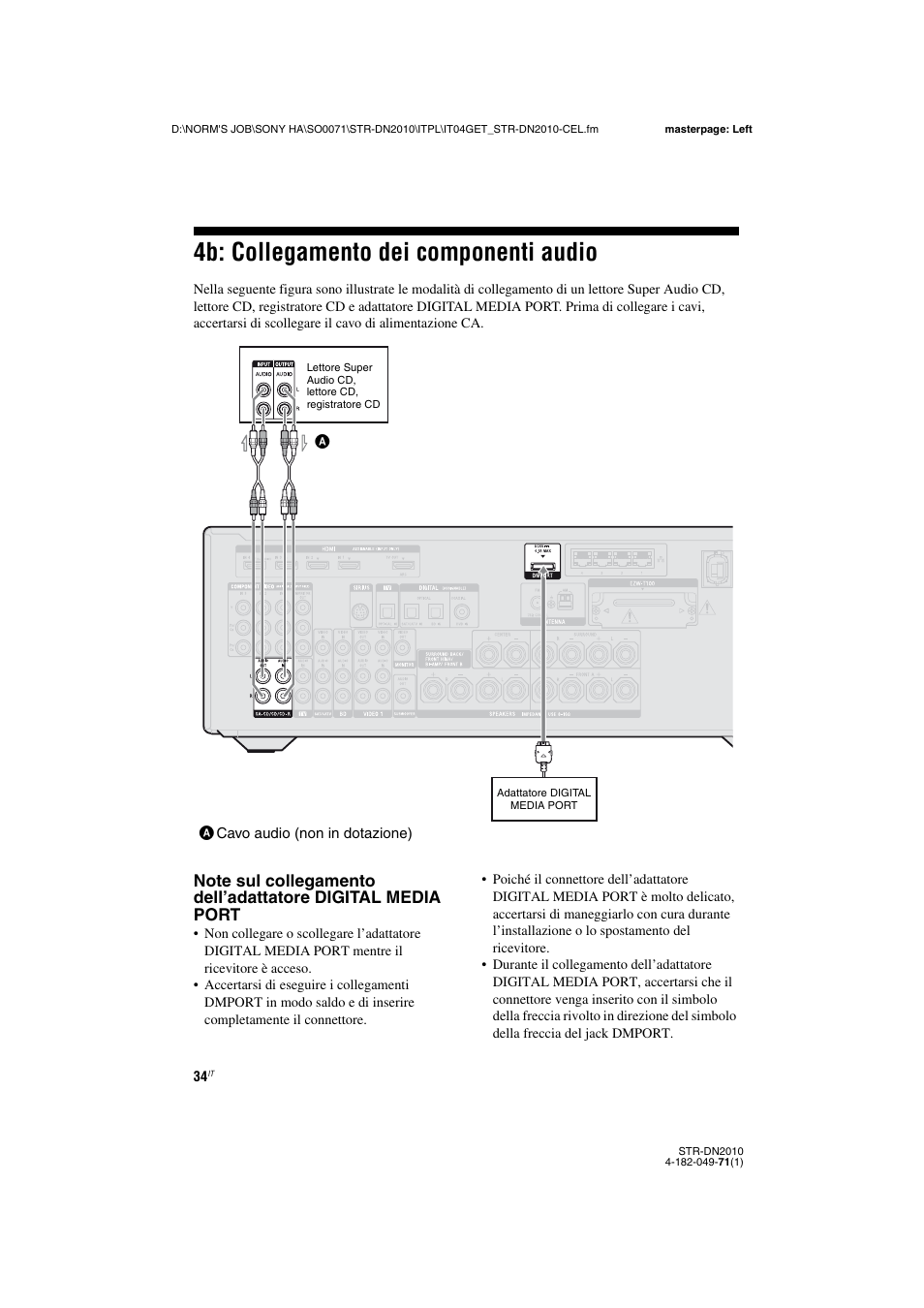 4b: collegamento dei componenti audio | Sony STR-DN2010 User Manual | Page 34 / 328