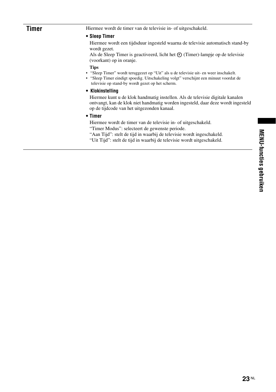 Timer | Sony KDL-15G2000 User Manual | Page 125 / 140