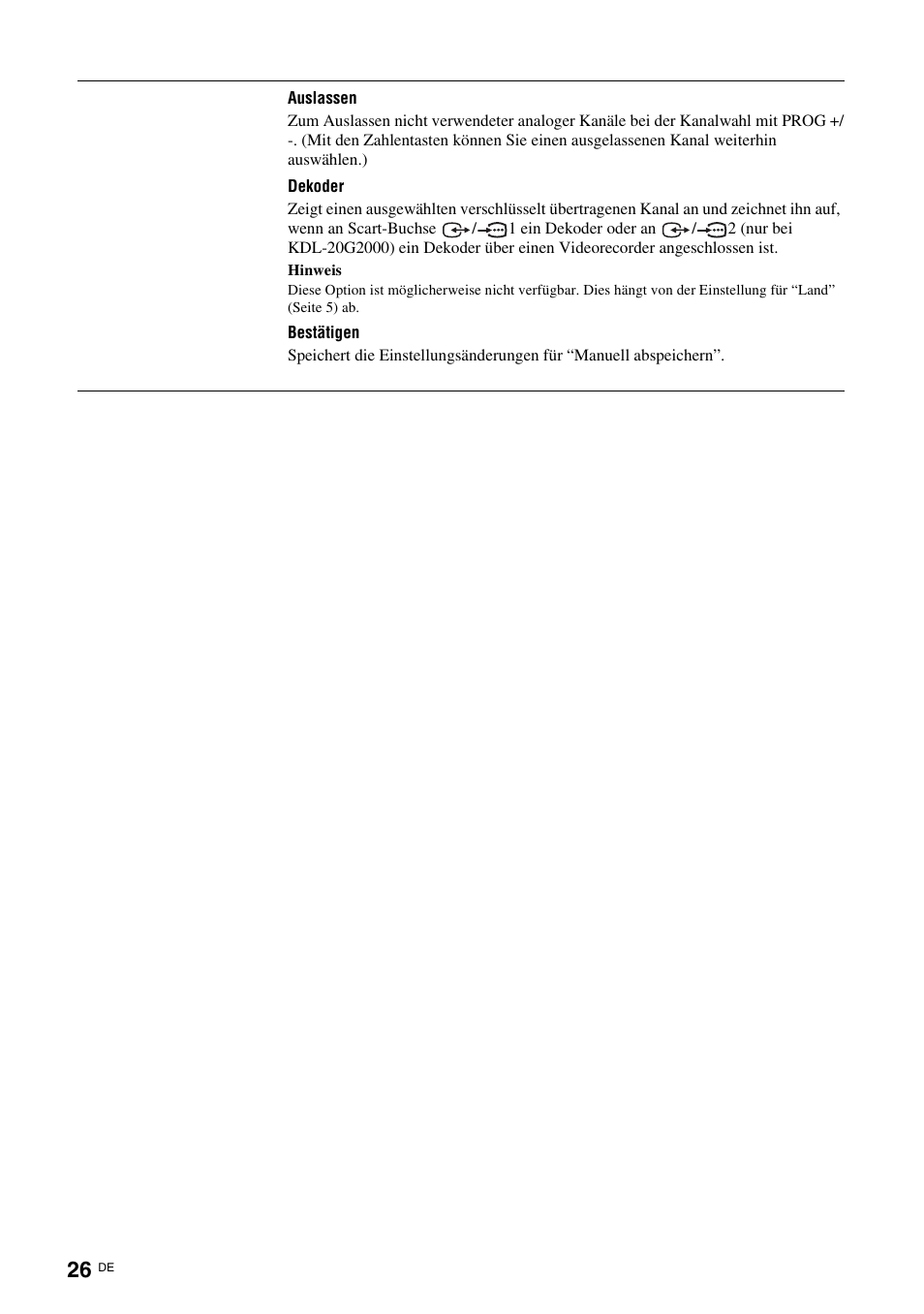 Sony KDL-15G2000 User Manual | Page 26 / 140
