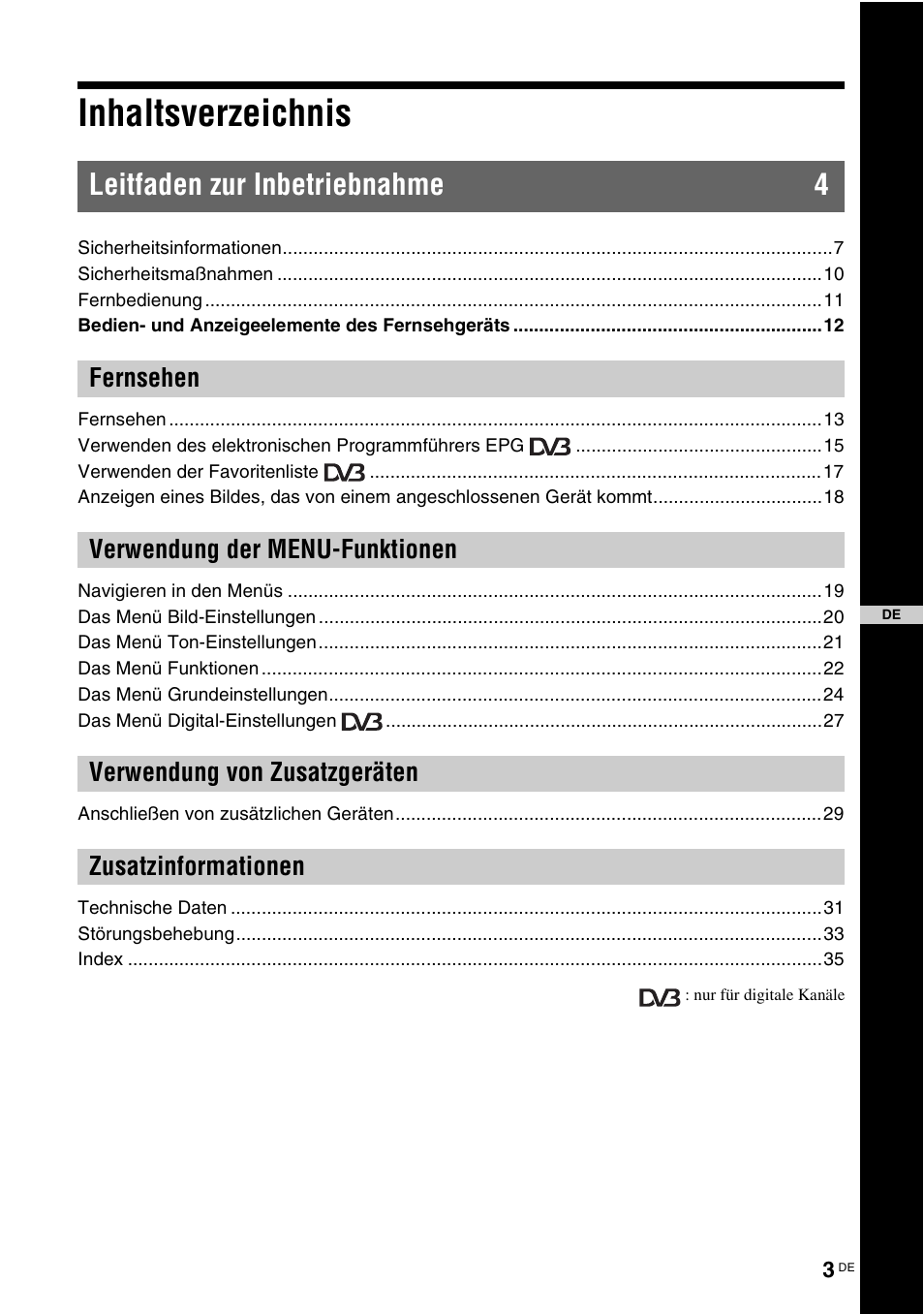 Sony KDL-15G2000 User Manual | Page 3 / 140