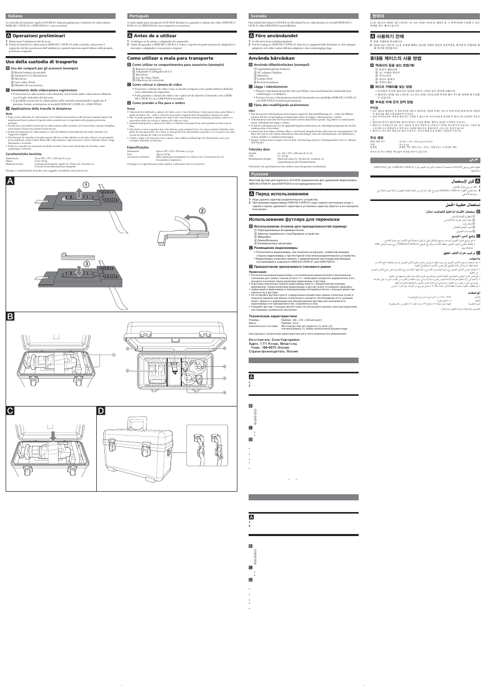 Ab c | Sony LCH-HCE User Manual | Page 2 / 2