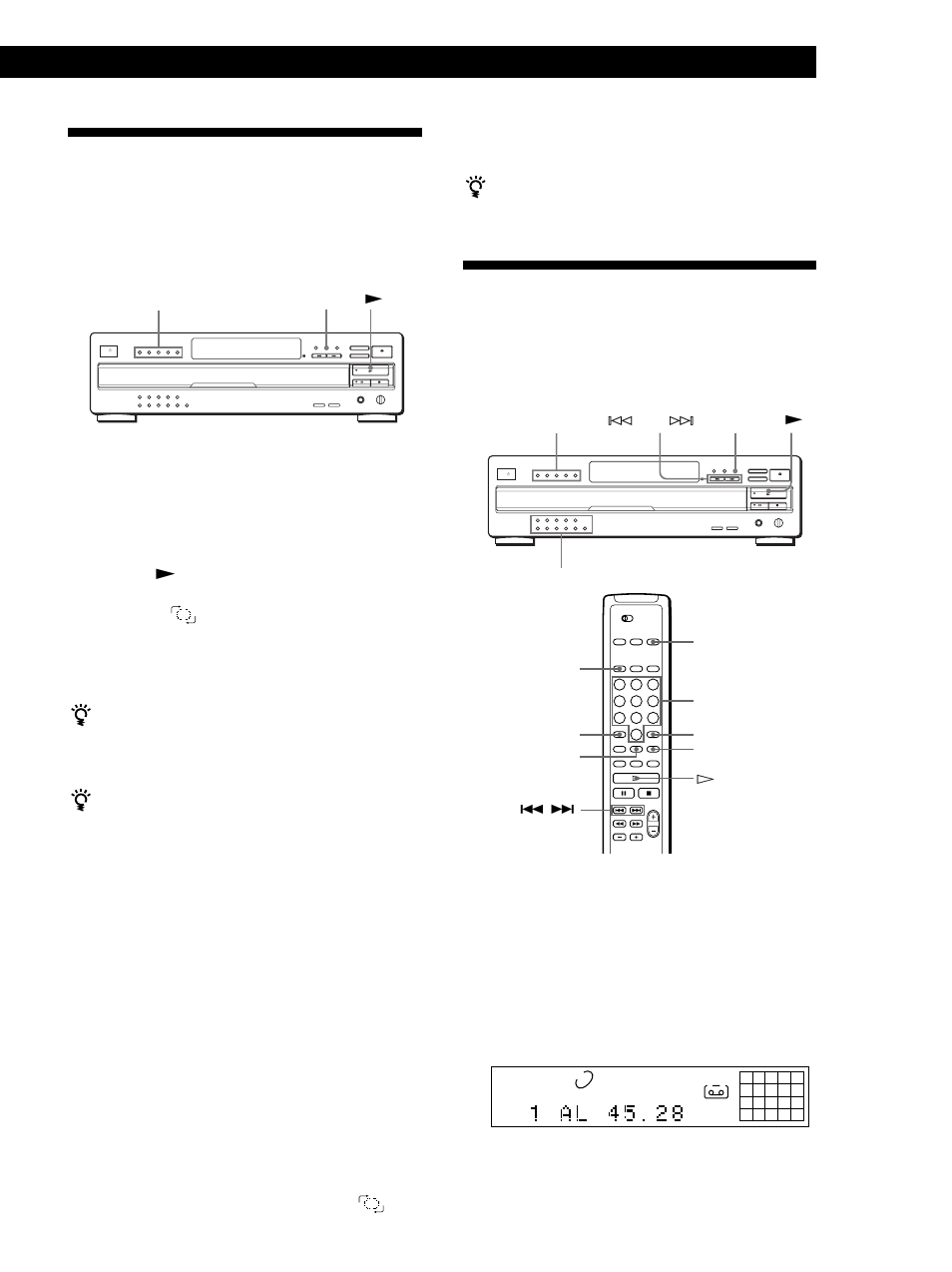 Uppspelning i slumpmässig ordning (shuffle play), Skapa egna program (programmerad uppspelning), Slumpmässig uppspelning på en cd-skiva | Skapa ett program på cd-spelaren 1 | Sony CDP-CA80ES User Manual | Page 101 / 112