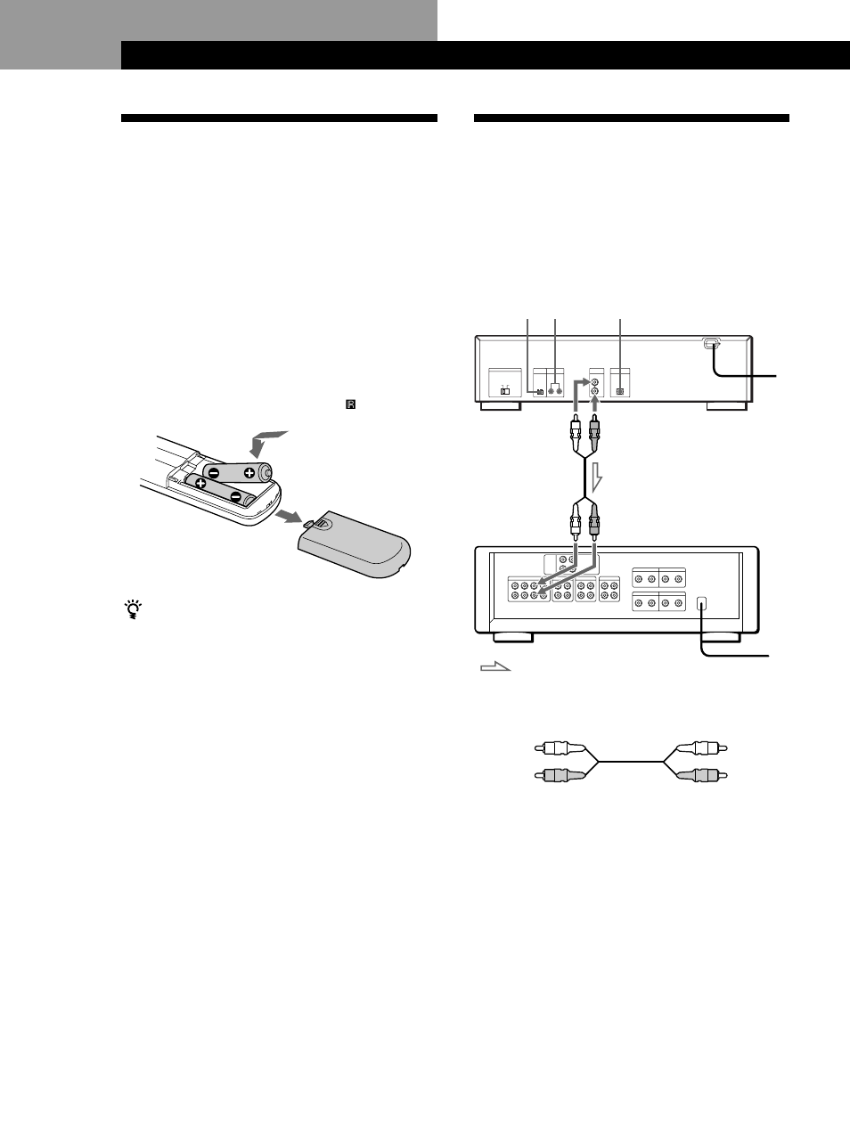 Ligação do sistema, Desempacotamento, Começar | Introdução, Introdução das pilhas no telecomando | Sony CDP-CA80ES User Manual | Page 70 / 112