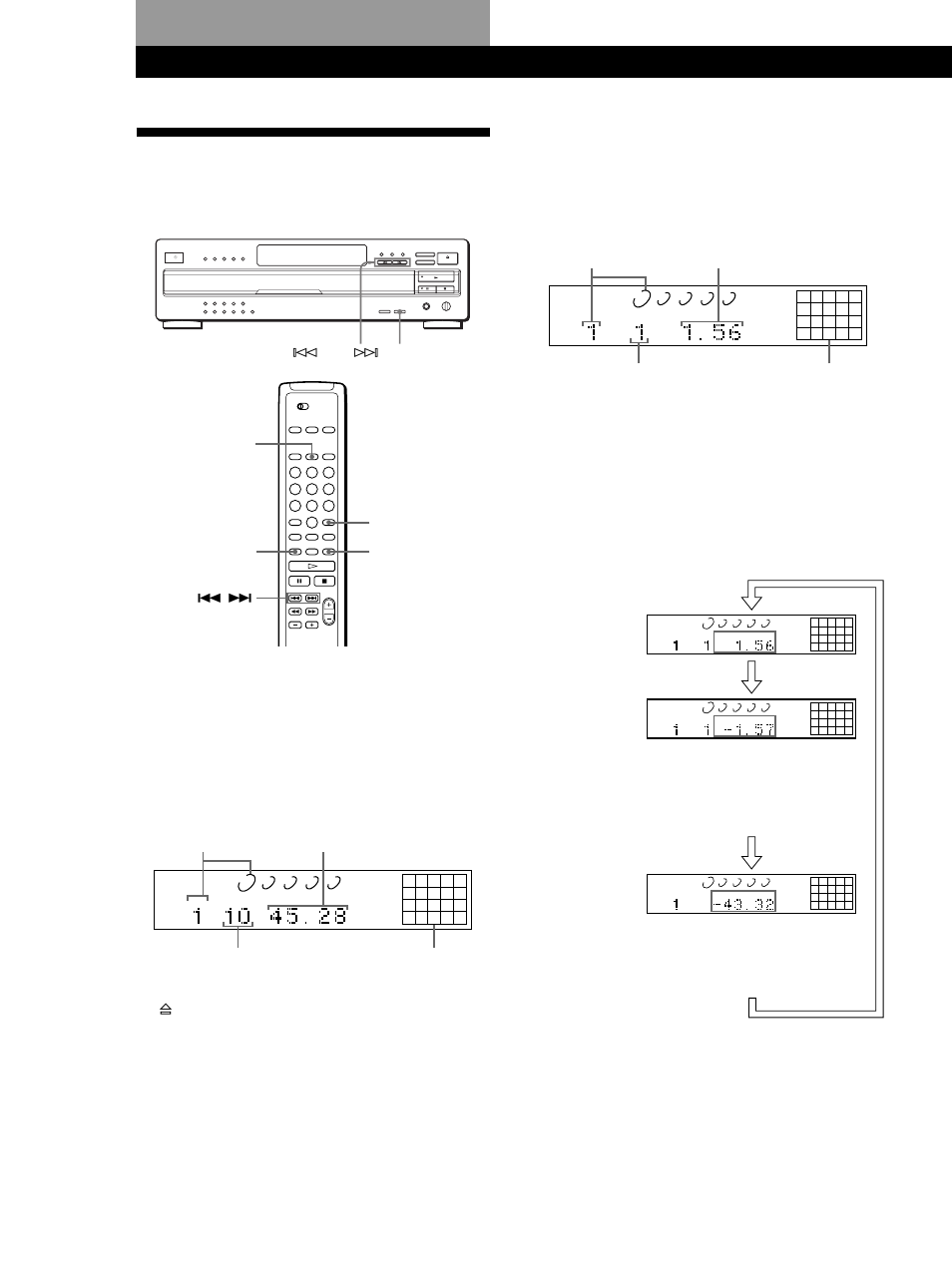 Utilização do visor, Reproduzir cds, Verificação do tempo restante | Sony CDP-CA80ES User Manual | Page 74 / 112
