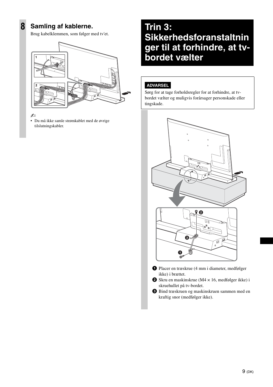 Samling af kablerne | Sony SU-B461S User Manual | Page 117 / 255