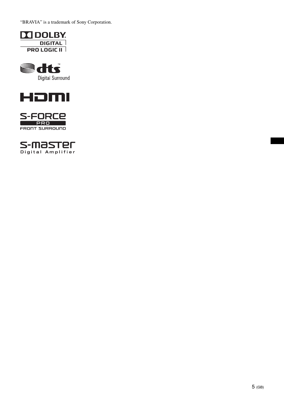 Sony SU-B461S User Manual | Page 5 / 255