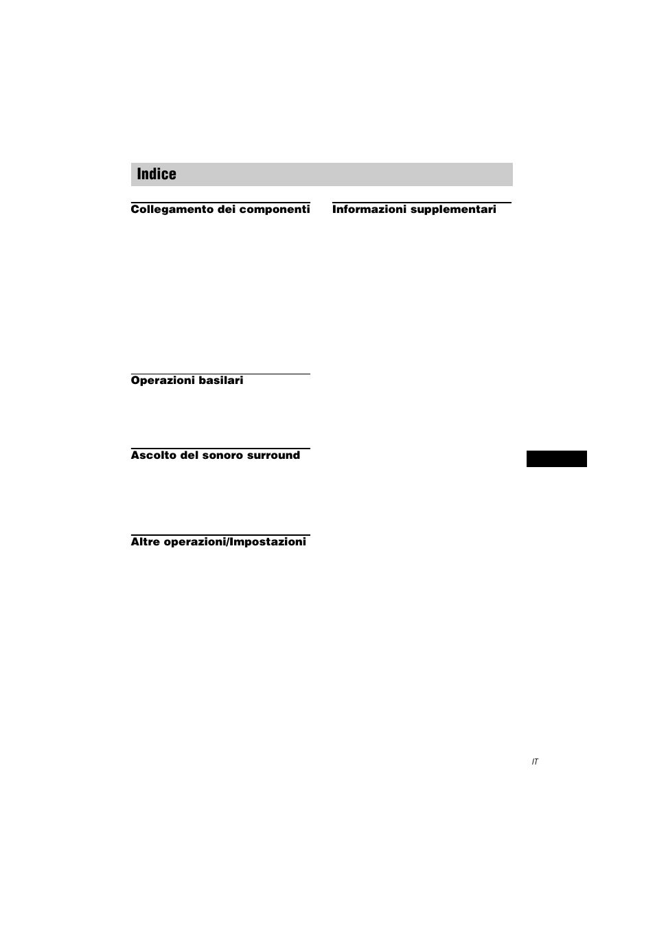 Indice | Sony STR-LV500 User Manual | Page 75 / 108