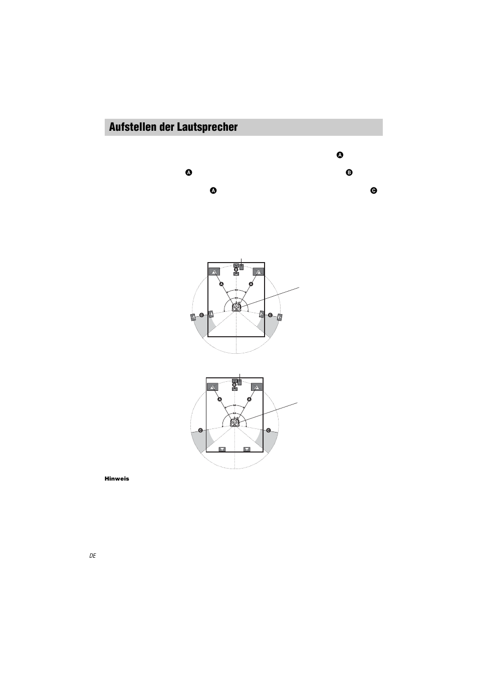 Aufstellen der lautsprecher | Sony STR-LV500 User Manual | Page 8 / 108