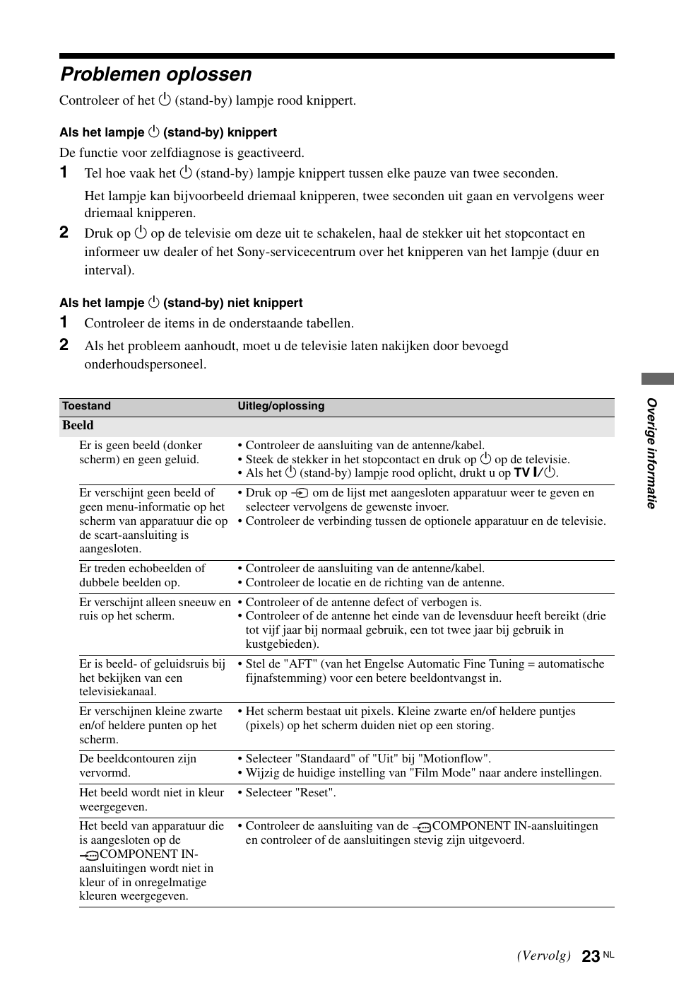 Problemen oplossen | Sony KDL-46Z5500 User Manual | Page 127 / 160