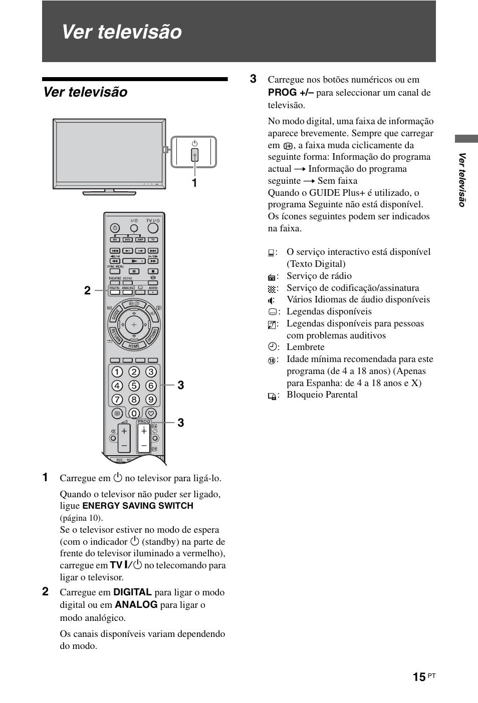 Ver televisão | Sony KDL-46Z5500 User Manual | Page 145 / 160