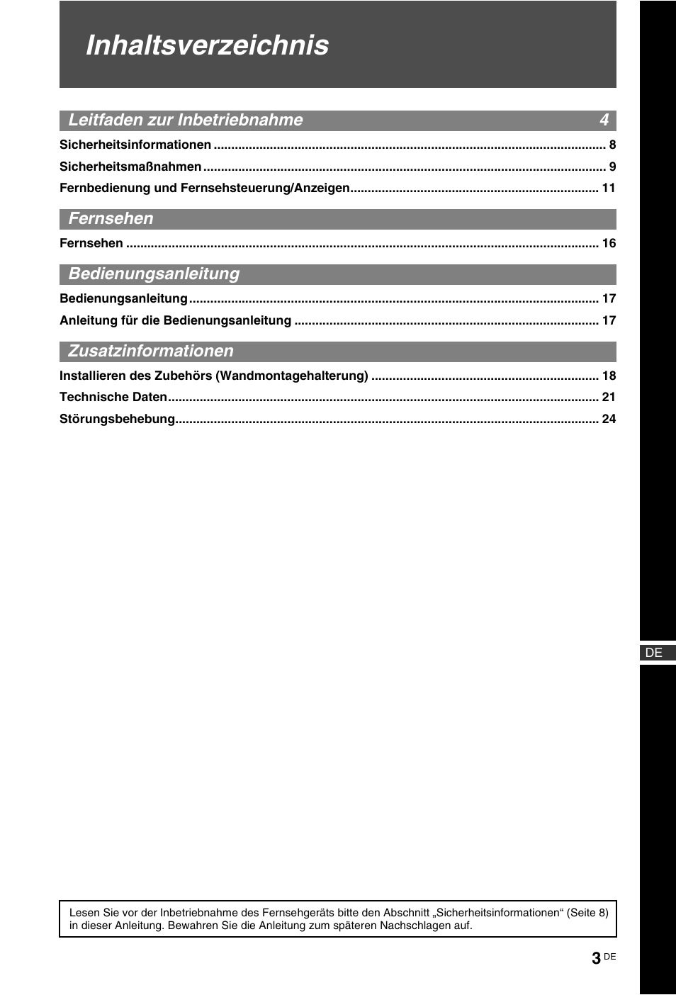 Sony KDL-46Z5500 User Manual | Page 3 / 160