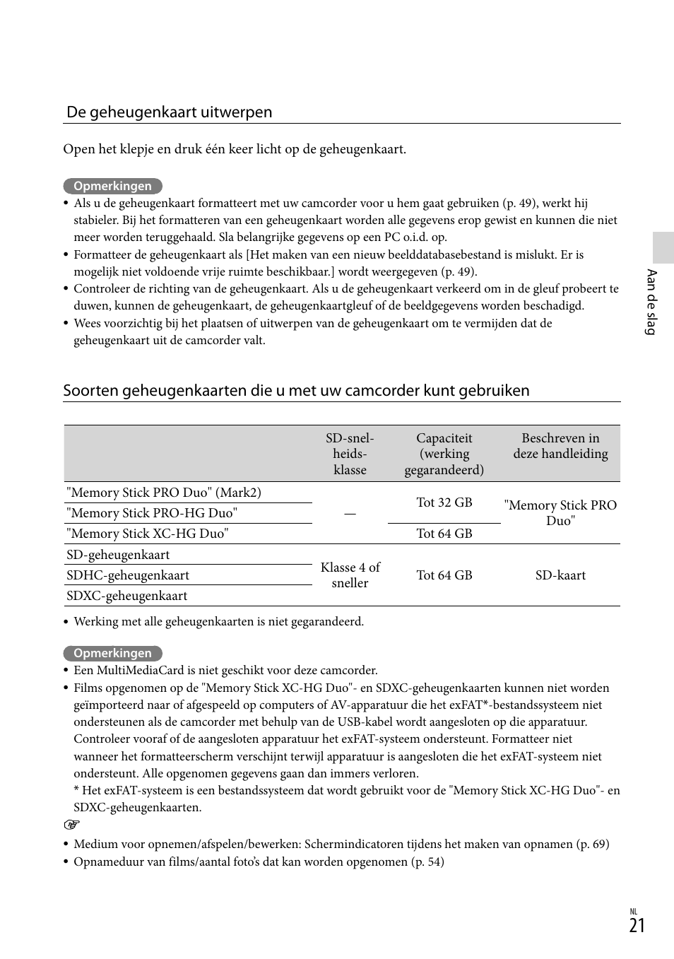 De geheugenkaart uitwerpen | Sony HDR-PJ780VE User Manual | Page 171 / 371