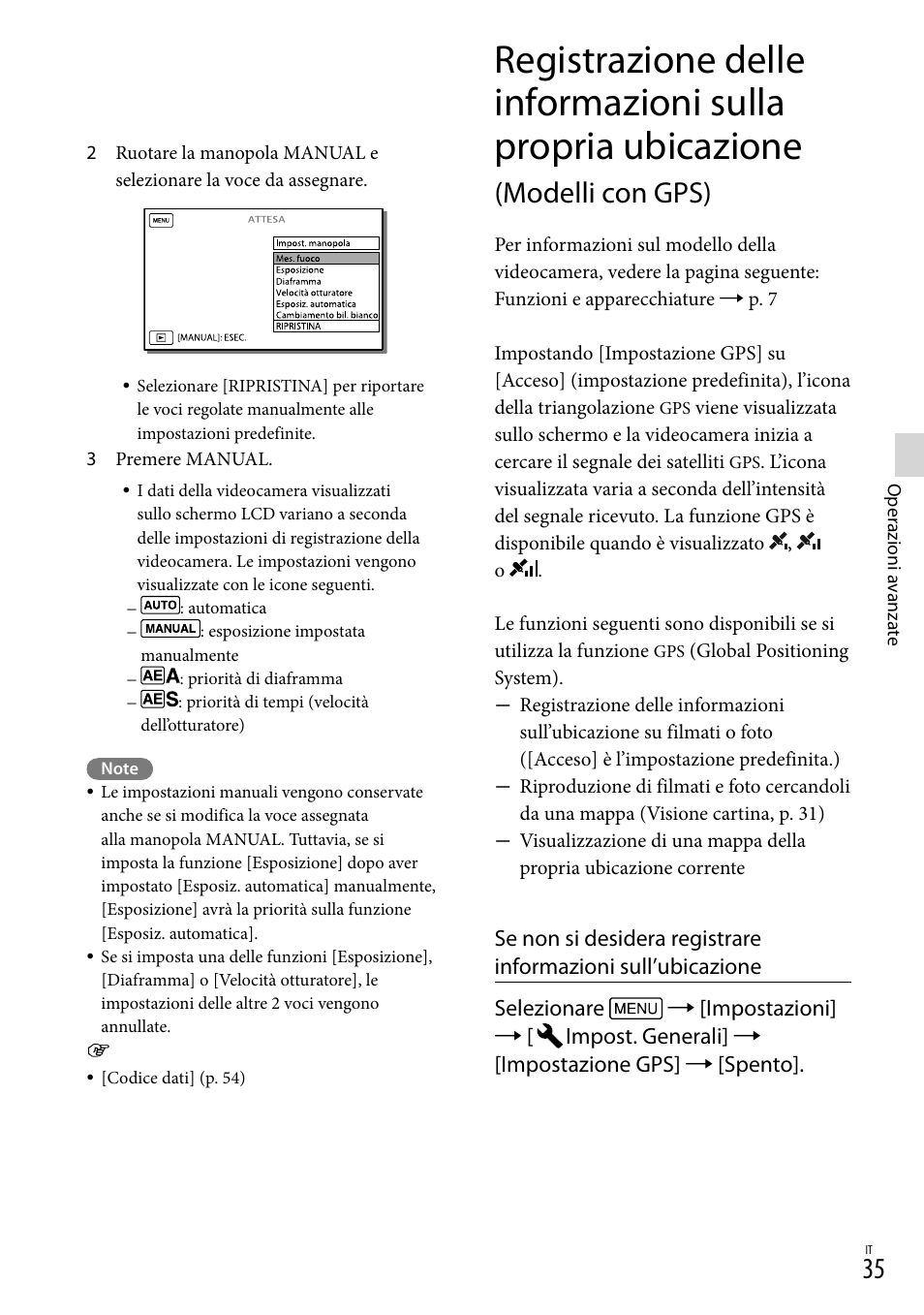 Modelli con gps) | Sony HDR-PJ780VE User Manual | Page 257 / 371