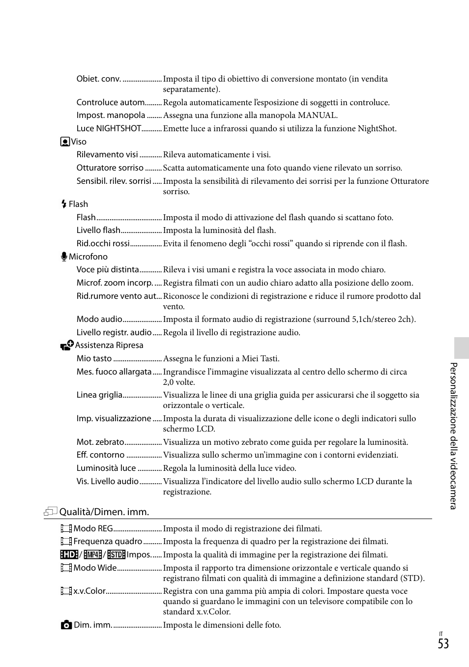 Udio (53), v, Udio (53) | Sony HDR-PJ780VE User Manual | Page 275 / 371