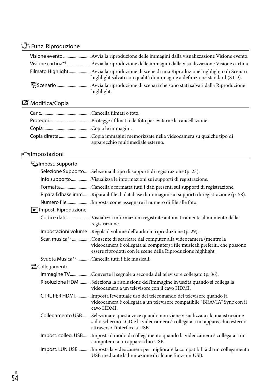 Ode (54), 54). l | Sony HDR-PJ780VE User Manual | Page 276 / 371